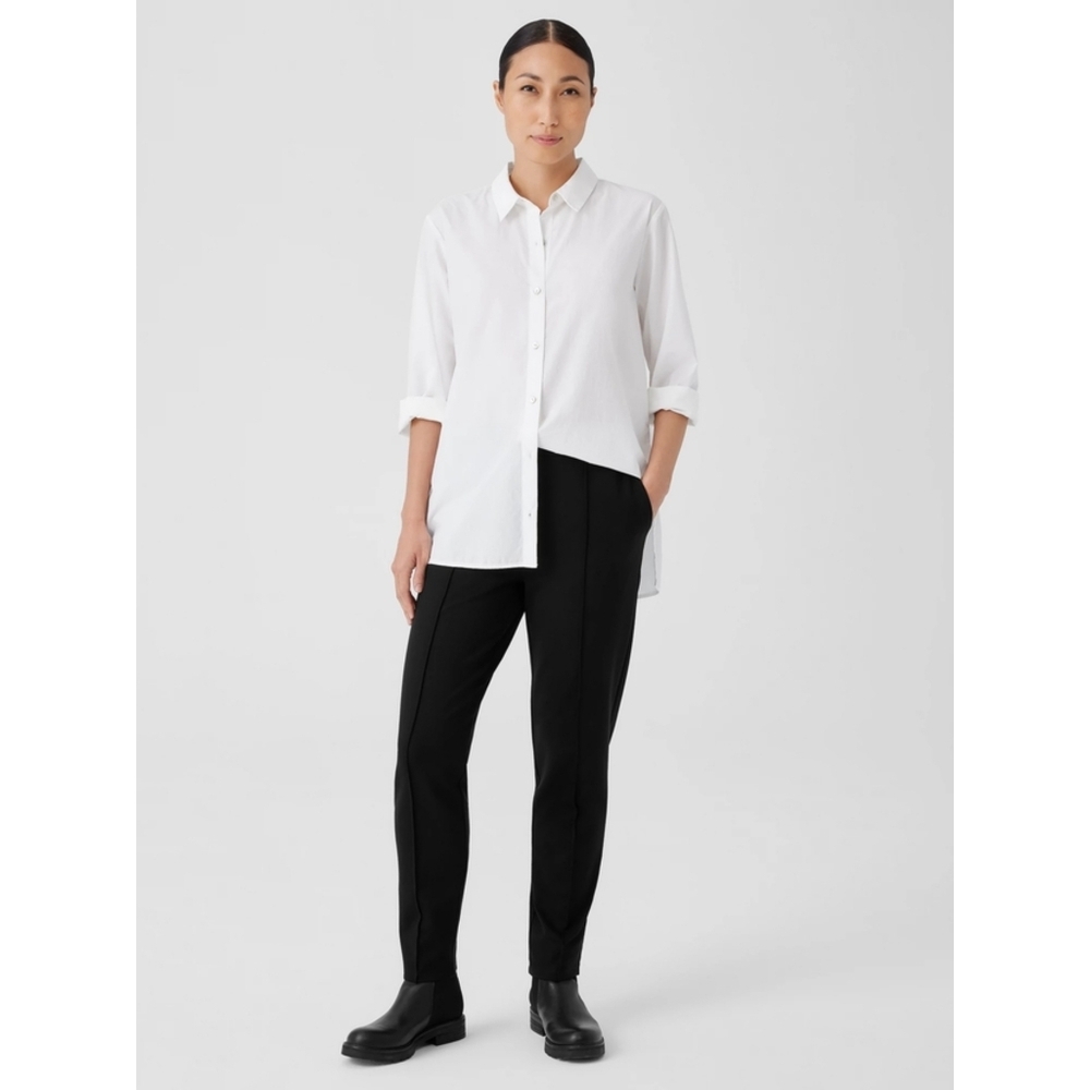 Eileen Fisher | Washable Flex Ponte Pintuck Pant In Black - Picture 5 of 14
